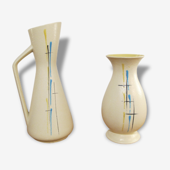 Paire de vase moderniste en céramique vers 1950