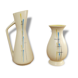 Pair of modernist vase ceramic around 1950