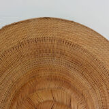 Asian braided wicker hat 70s