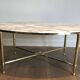 Neoclassical Oval Coffee Table in Brass and Carrara Marble, Janse House