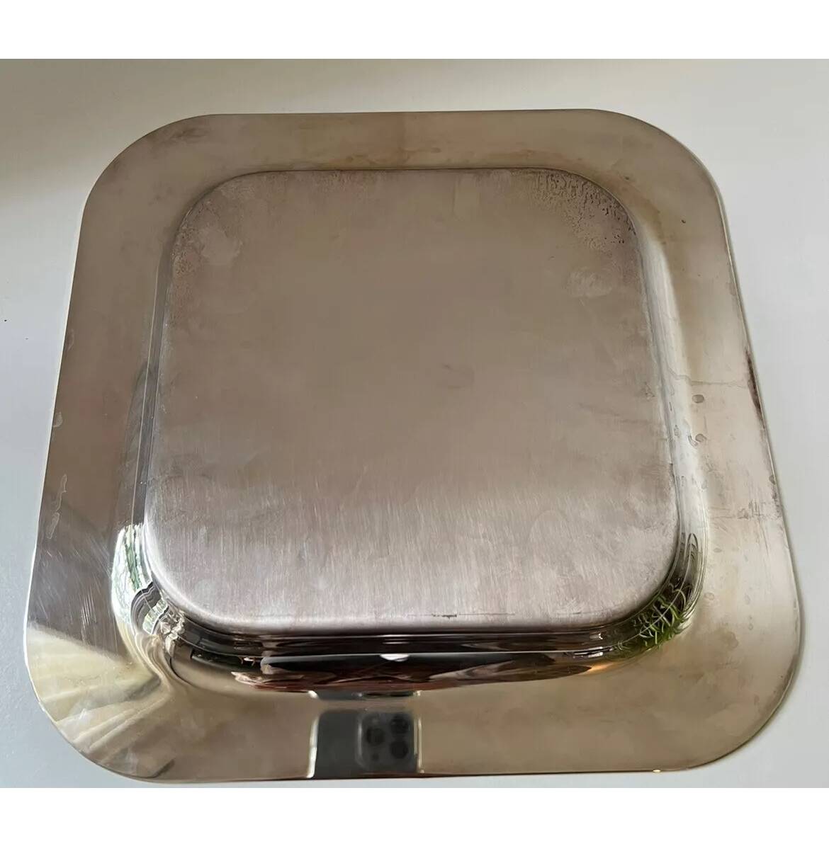 Square silver-plated metal tray CESA 1882