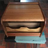 Teak box with curtain door