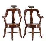 1920s Restored Rare Swivel Barber Beech Chair, Czechoslovakia