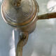 Tin coffee maker or kettle and wooden handle