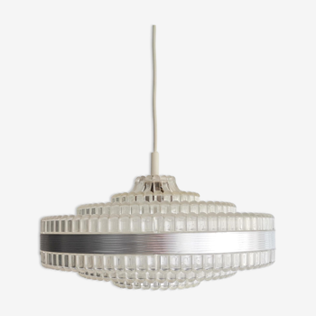 Large Scandinavian Modern translucent acrylic UFO Space Age lamp