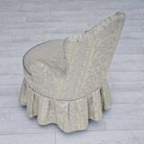 1950s, Danish armchair, reupholstered, creamy/white floral fabric.