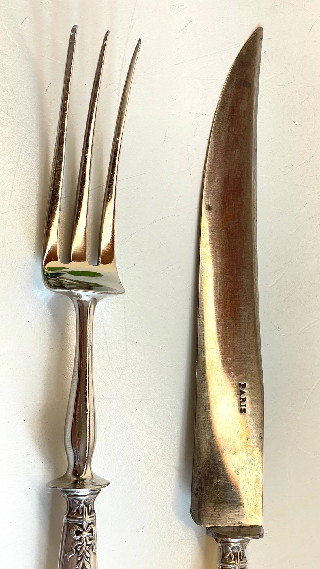 Silver-plated cutlery set with Minerva helmet, Paris