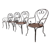 série de 4 fauteuils de jardin fer forgé