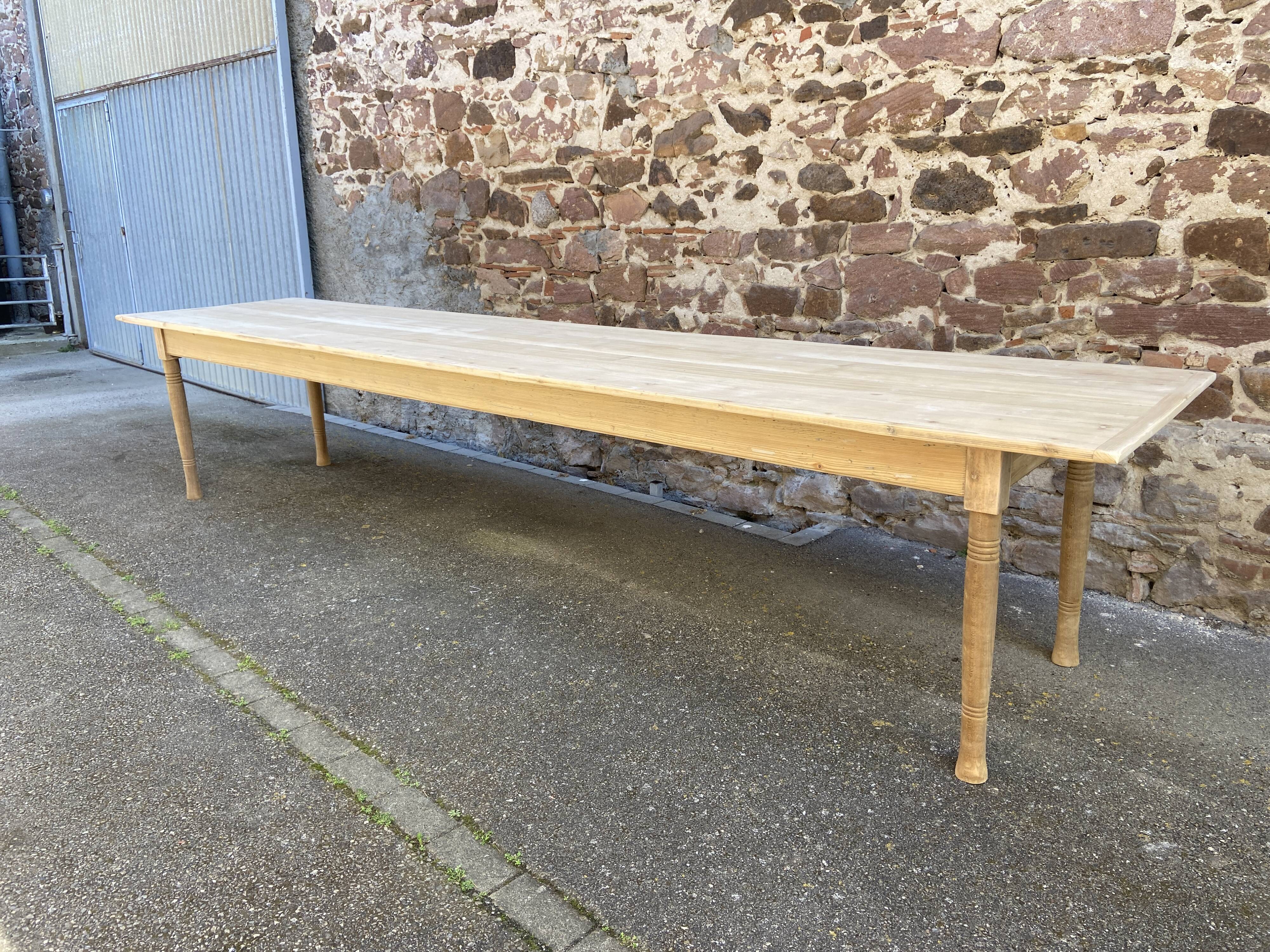 Très grande table de ferme 380 cm en sapin