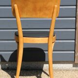 3 chaises baumann dos large skaï noir