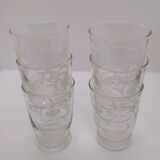 6 vintage glasses with floral pattern