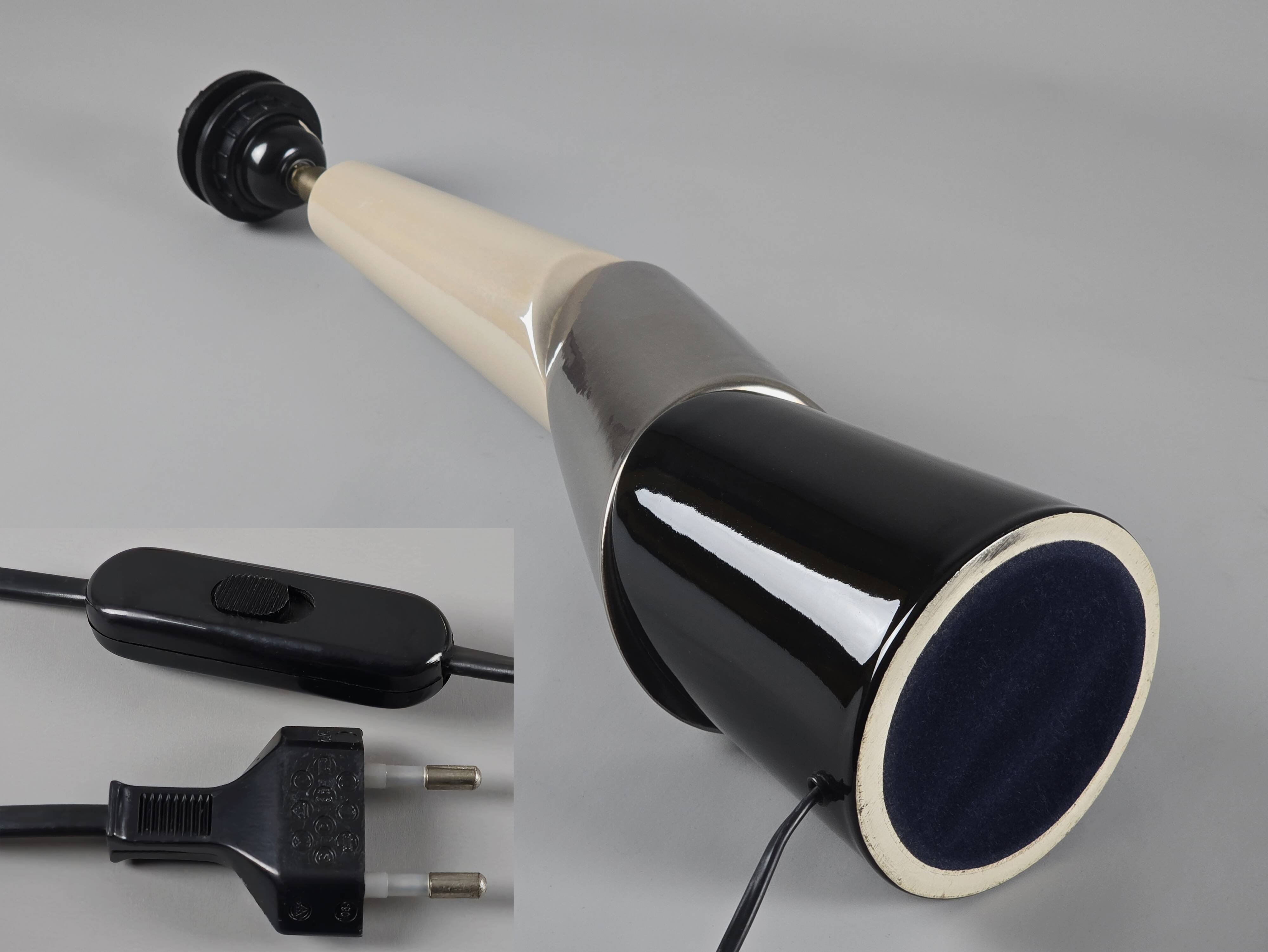 1980s Postmodern Ceramic Table Lamp by François Chatain.