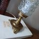 Upcycled retro chic table lamp | diamond tip & bronze