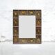Vintage hand-painted wooden mirror
