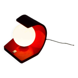 Lampe « orbe » de l'ère spatiale dans un boîtier en stratifié rouge, Italie, années 1960