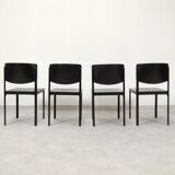 Matteo Grassi black leather dining chairs