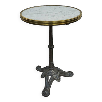 Ancien guéridon fonte et marbre , table bistrot