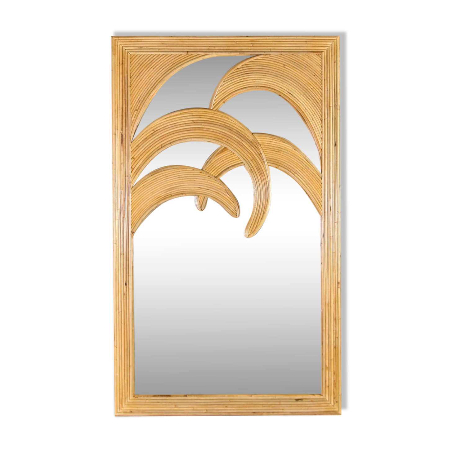 Rattan "palm tree" mirror