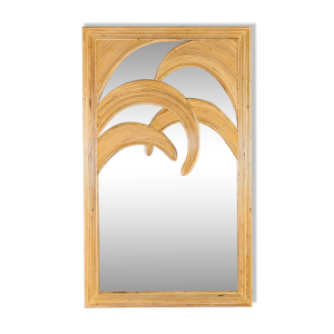 miroir « palmiers » - rotin