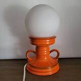 Orange ceramic lamp, Space Age, West Germany, 1960-70