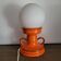 Lampe céramique orange, space age, west germany, 1960-70