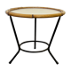 Round rattan side table