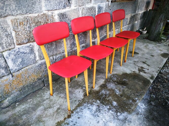 Série de quatre chaises vintage 1960
