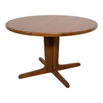 Mid-Century Teak Round Extending Dining Table, Denmark, 1960s
