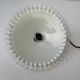 Vintage opaline glass pendant light with scalloped edges, 24 cm