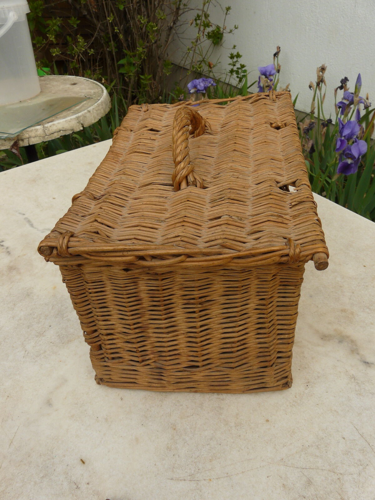 old vintage wicker basket for rabbit poultry
