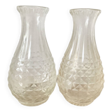 Pair of molded glass vases, 1950s