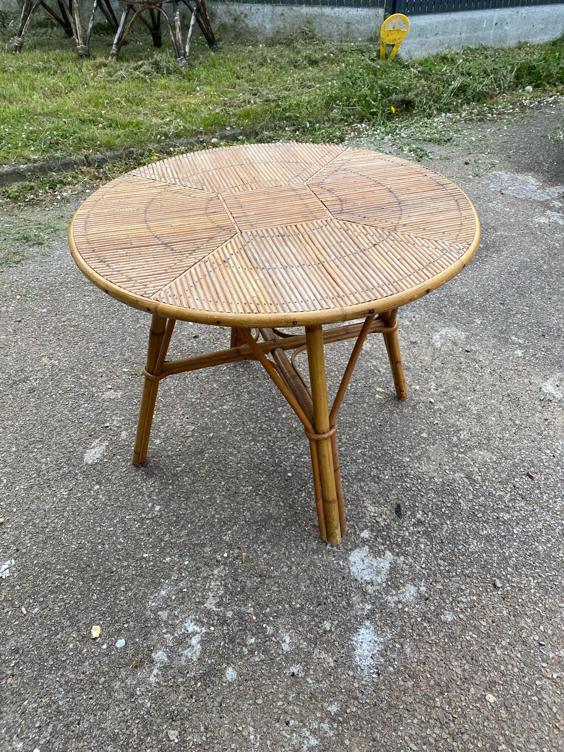 Vintage rattan table