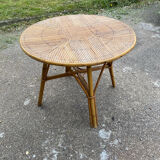 Table en rotin vintage