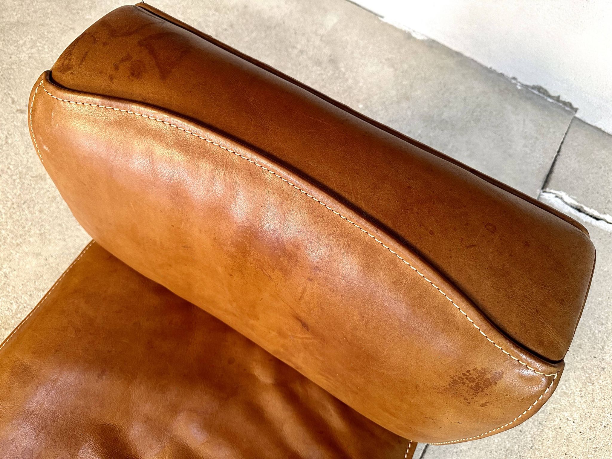 Brutalist Style DS-15 Leather Lounge Chair from De Sede, Switzerland 1970s
