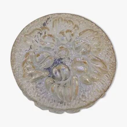 Iridescent cast glass ceiling light by Helena Tynell