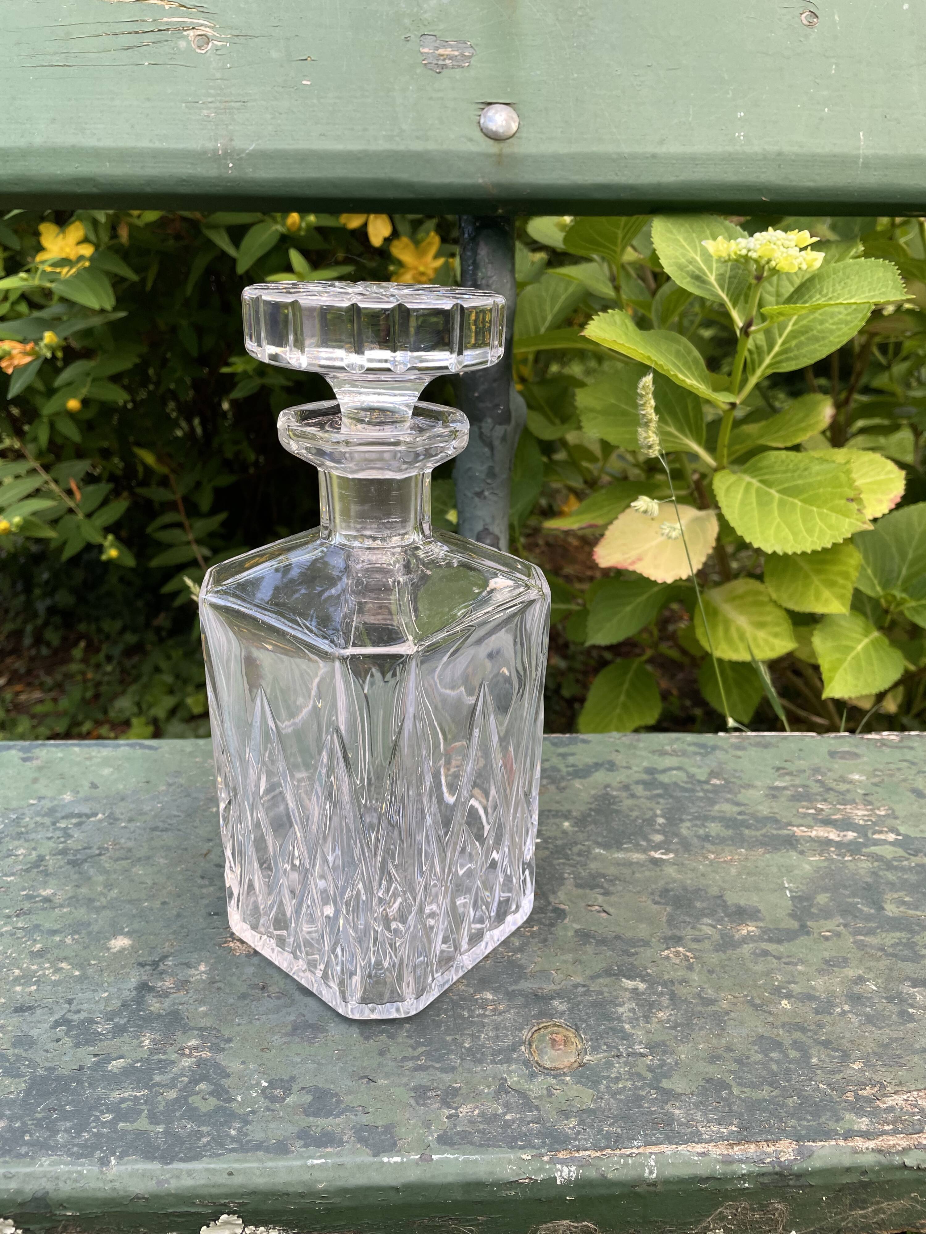 Chissed crystal whiskey decanter