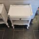 Pair of white patinated Louis XV style bedside tables