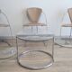 Set of 3 Linda chairs by Arrben – beige faux leather and chrome steel – 1980s