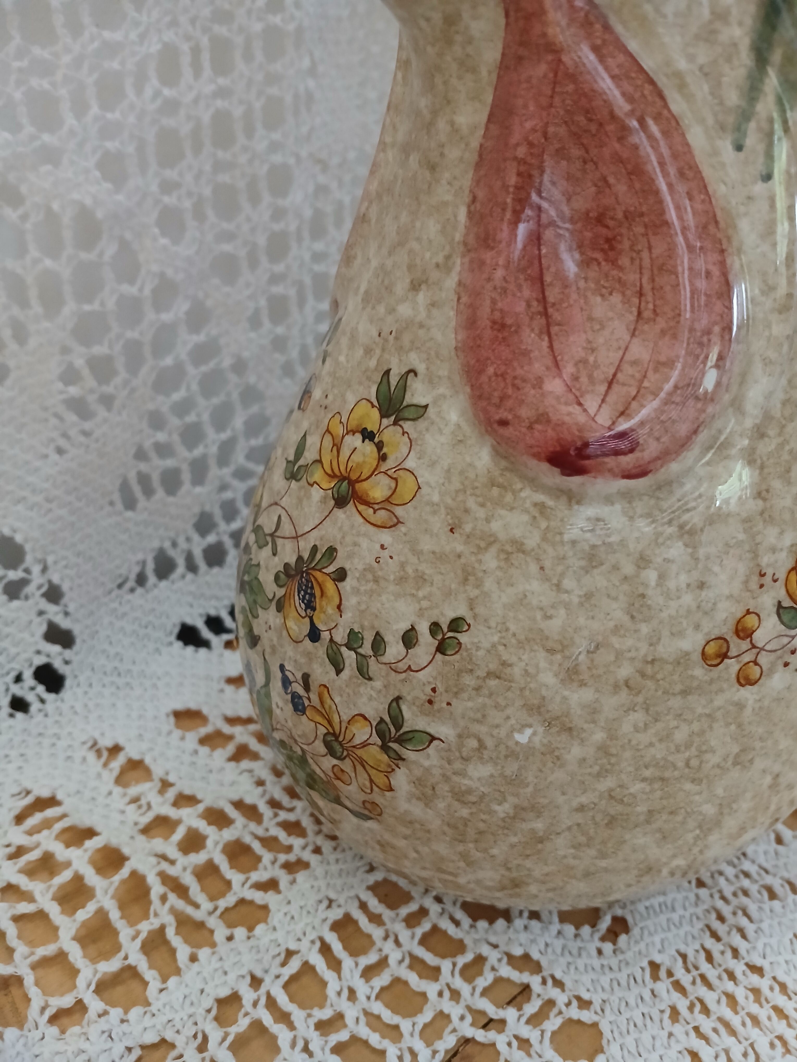 Jug / antique hand-painted rooster