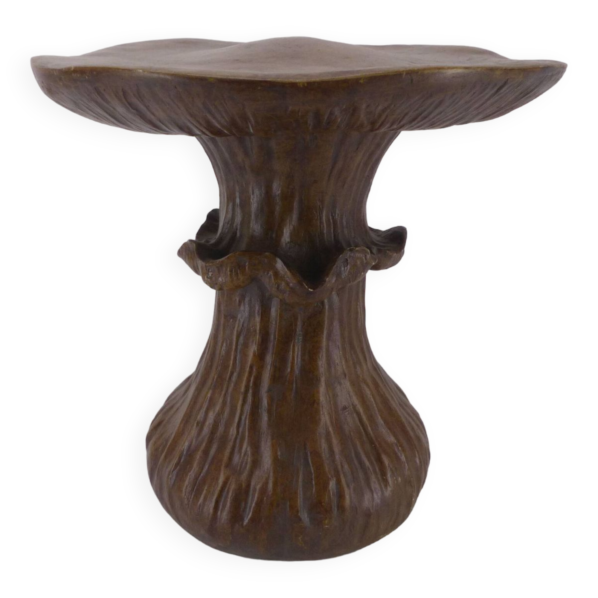 Vintage mushroom table in epoxy resin imitation wood