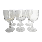6 Engraved crystal water glasses