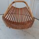 Folding fruit basket pan in bamboo and wood 70s