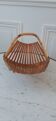 Folding fruit basket pan in bamboo and wood 70s