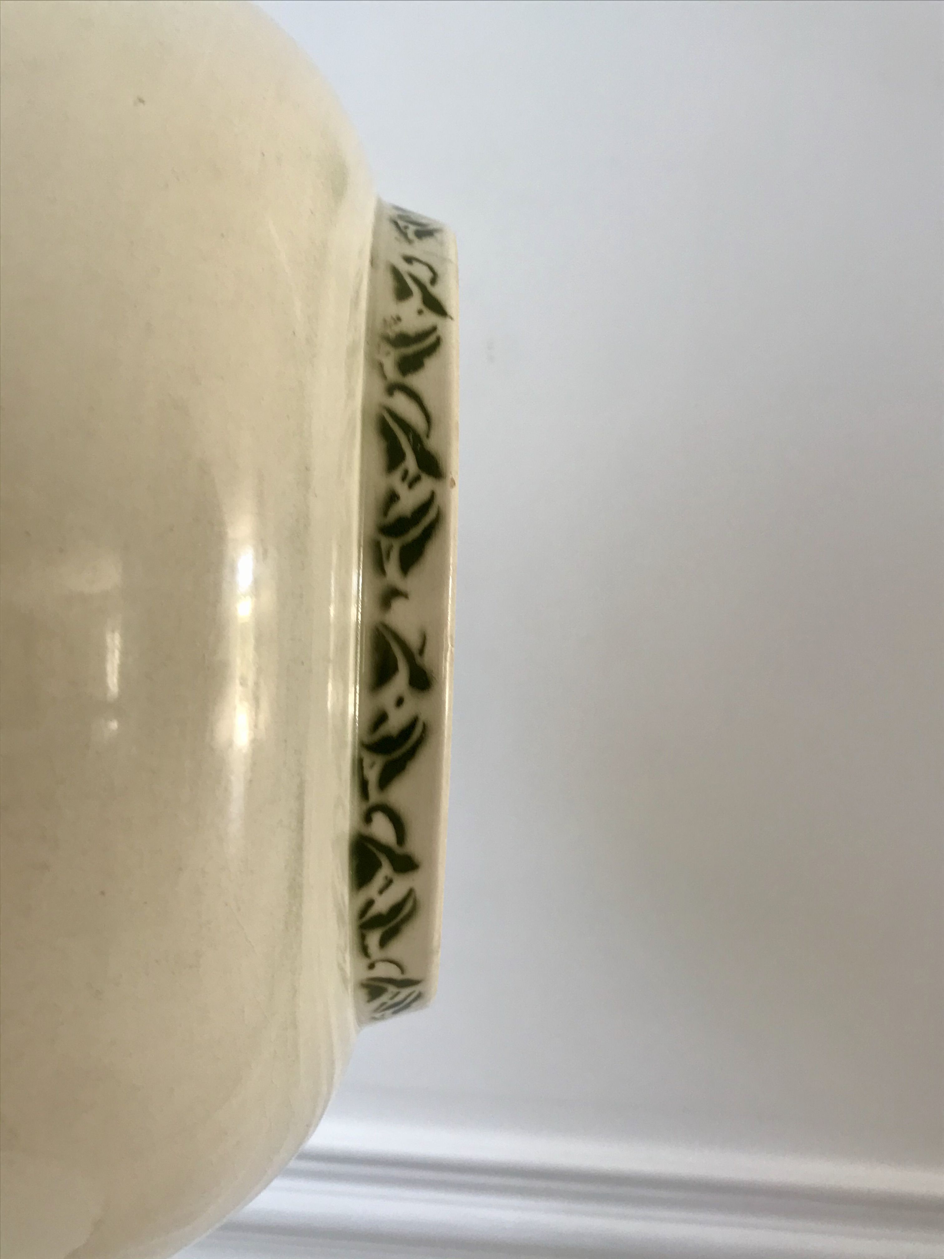 salad bowl Terre de Fer Céranord model "Clairefontaine" green 30s