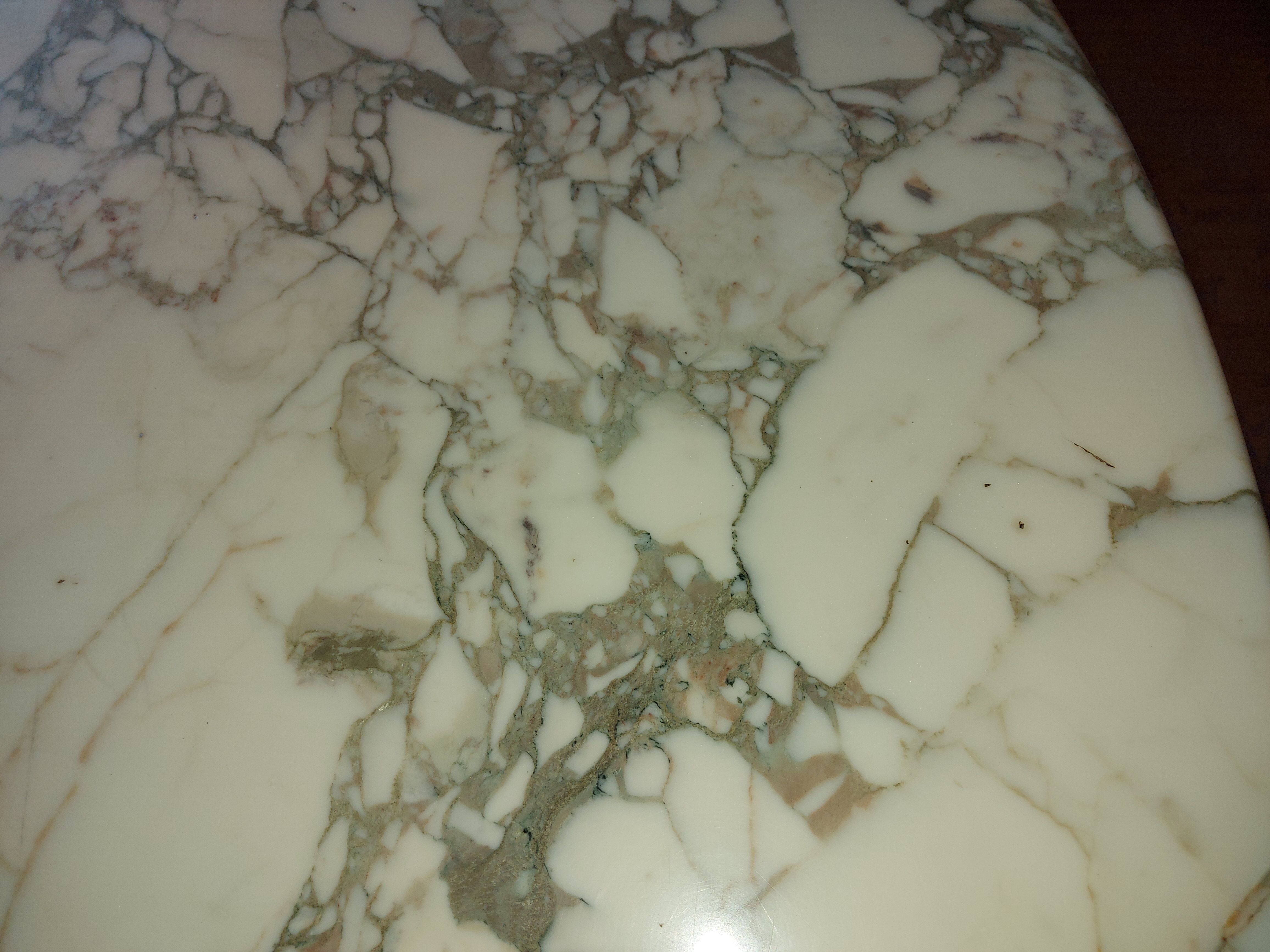 Large dining table in vintage marble 70'S Roche and Bobois