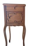 Bedside table Louis XV of the 1930s in walnut and marble top