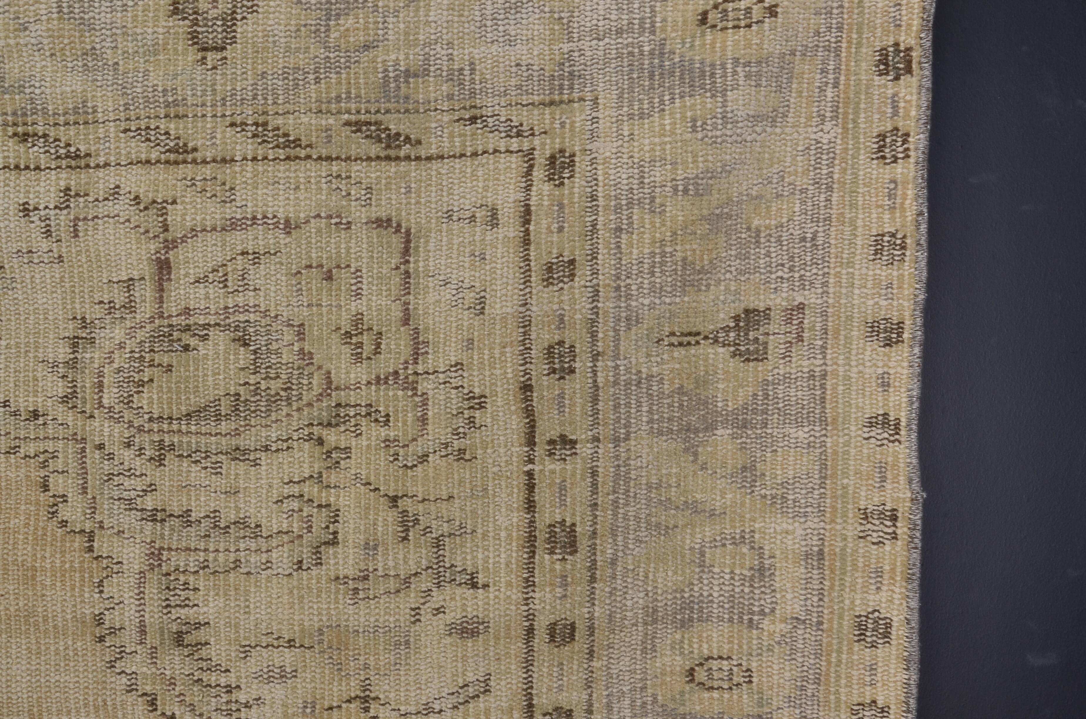 Beige Vintage Turkish Floral Rug sku 1261