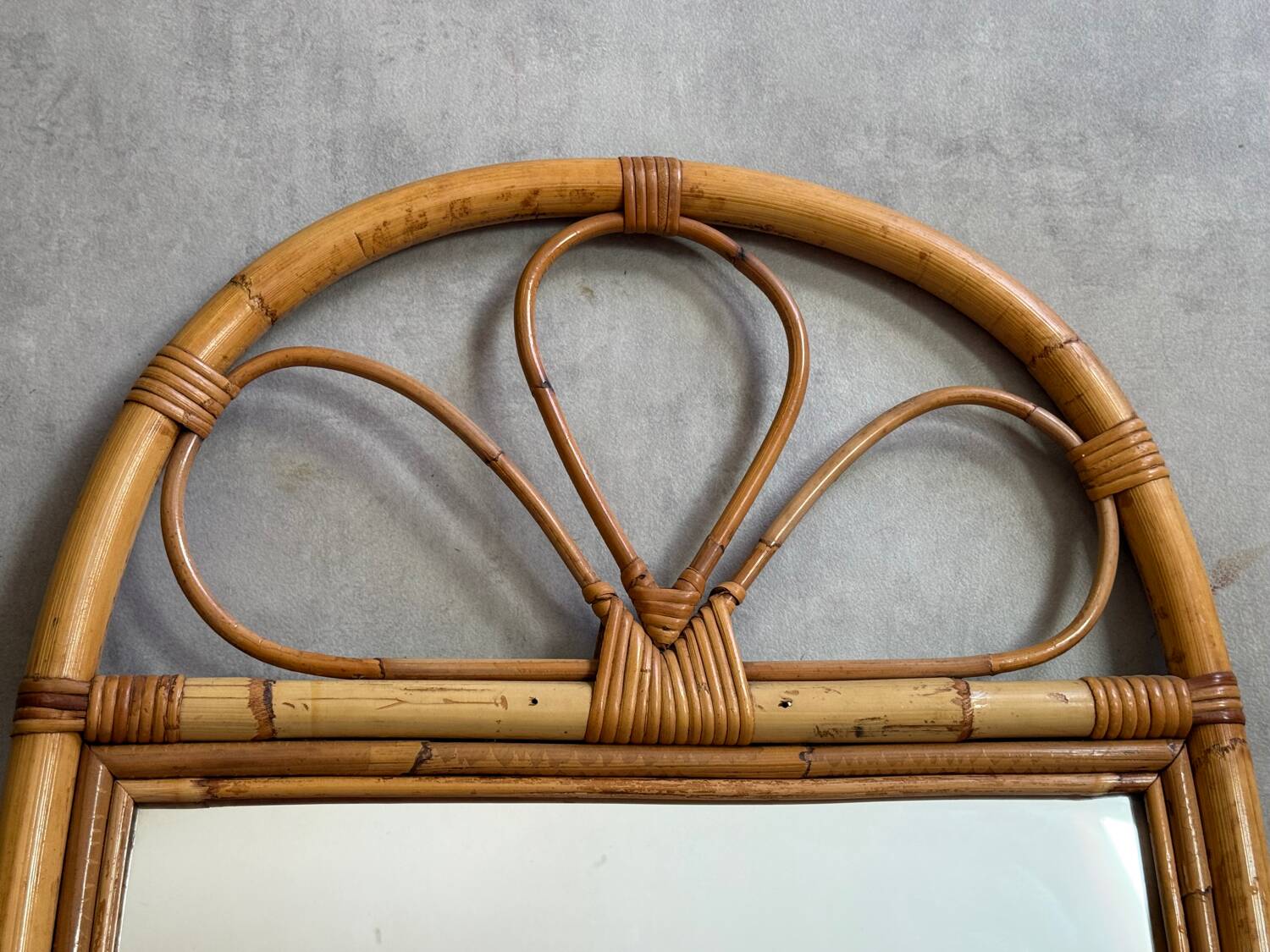 1960s Rattan Mirror France