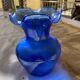 Joli petit Vase , en verre bullé