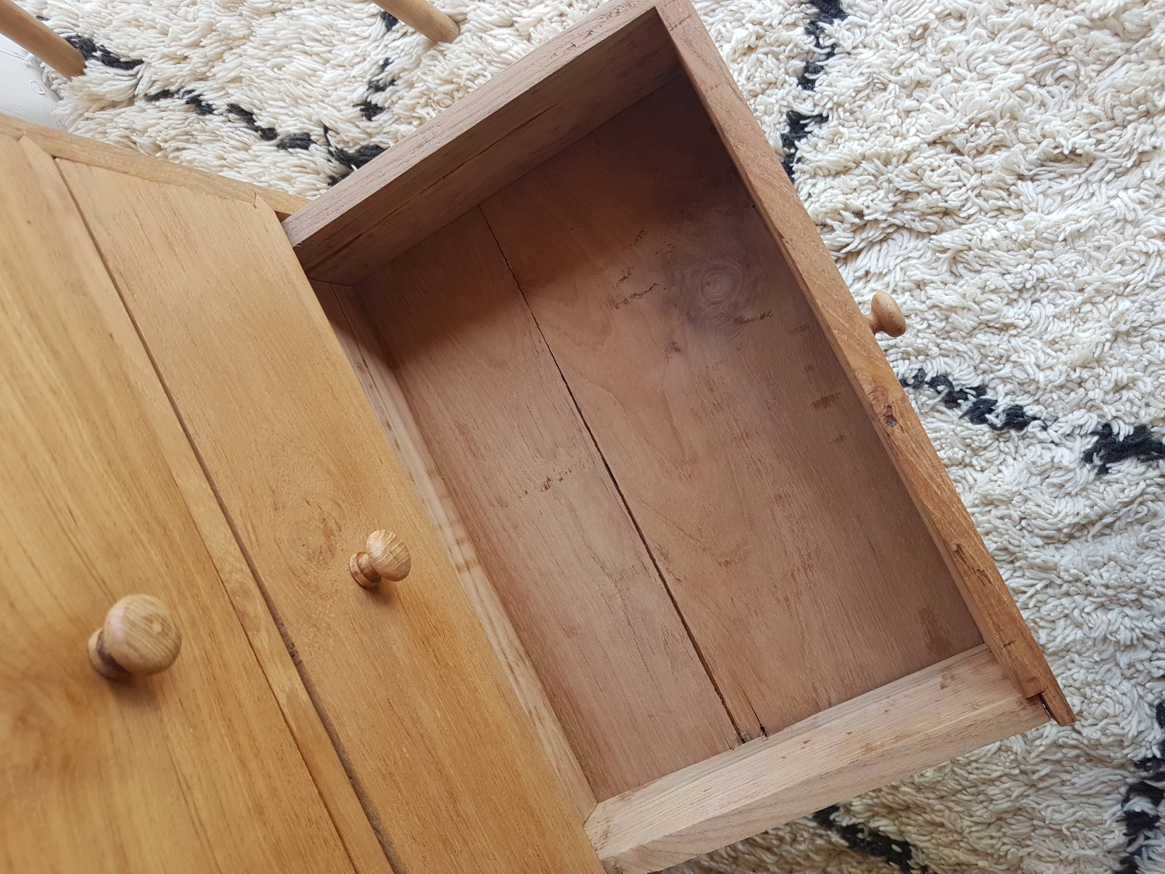 Old renovated solid wood chest of drawers